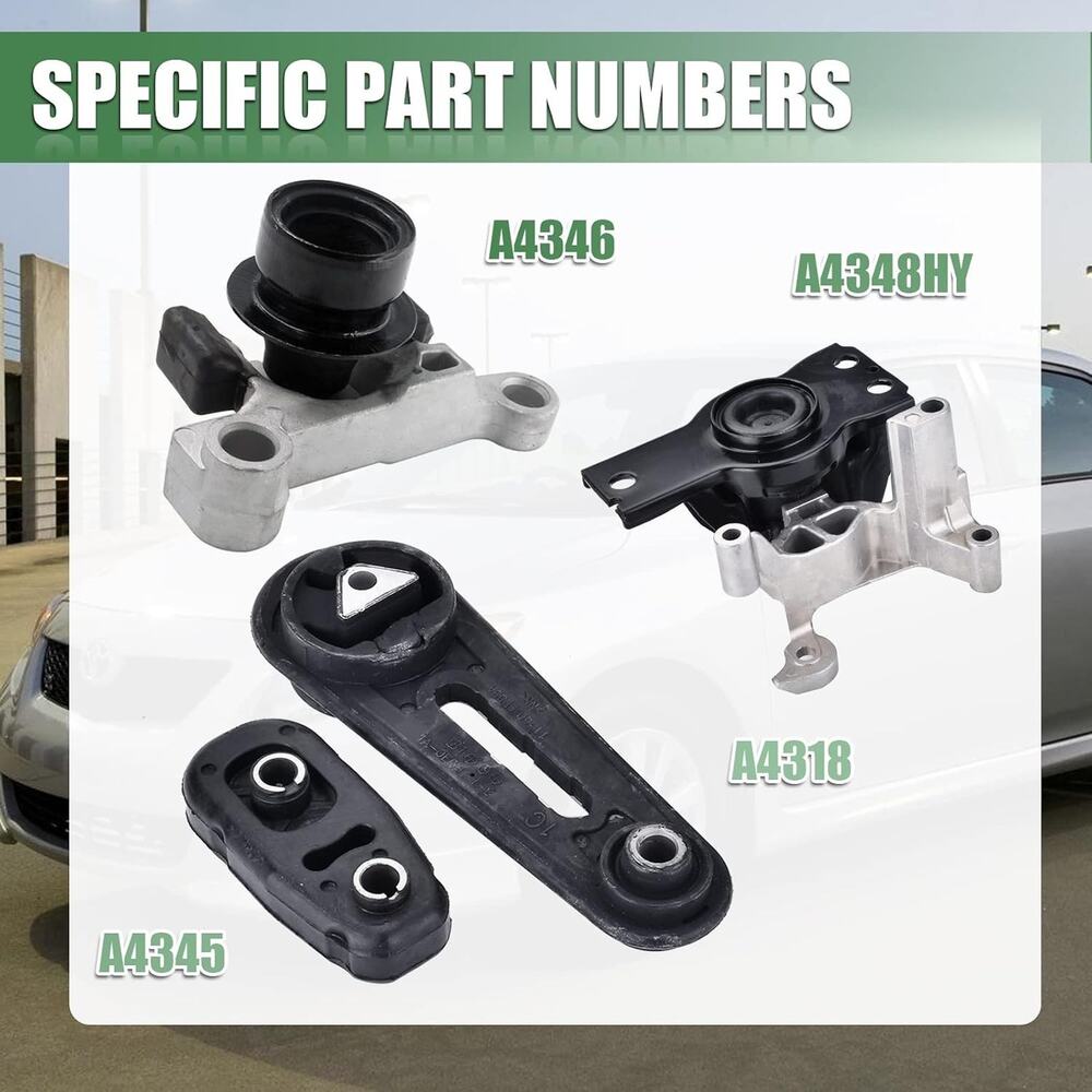 Motor Trans Mounts For 2007-2012 Nissan Sentra 2.0L A4348 A4345 A4318 A4346 4pcs
